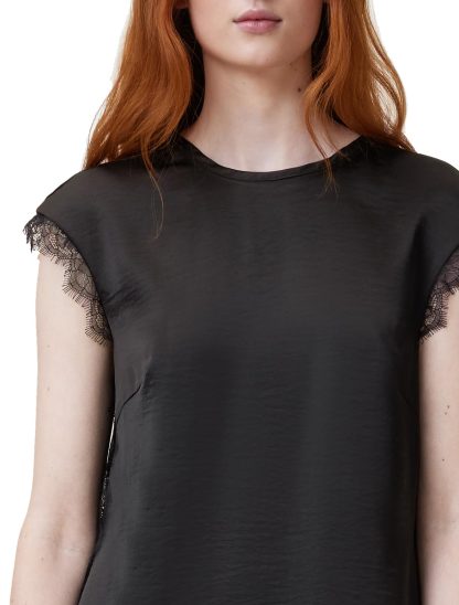 Black lace patchwork irregular dress - Image 4
