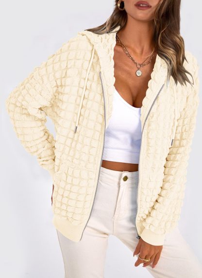 Off-White Waffle Hooded Zip-Up Jacket - Image 7