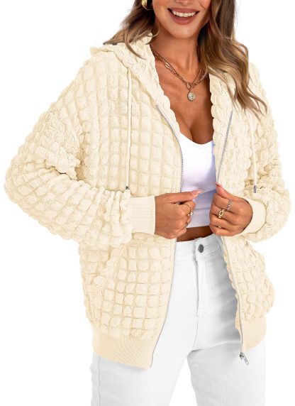 Off-White Waffle Hooded Zip-Up Jacket - Image 6