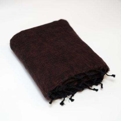 Dark brown contrast black tassel blended blanket - Image 7