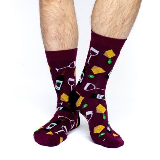 Wine and food themed fun socks