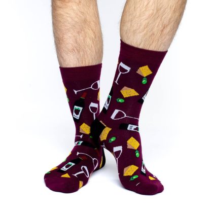 Wine and food themed fun socks