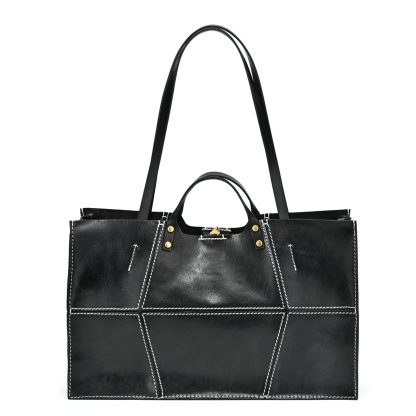 Black and white contrast large capacity handbag