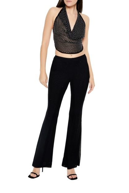 Black Diamond Slit Bootcut Casual Pants