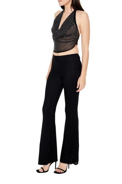 Black Diamond Slit Bootcut Casual Pants - Image 3