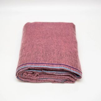 Soft Mist Berry Contrast Stitched Throw Blanket