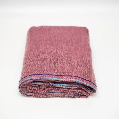 Soft Mist Berry Contrast Stitched Throw Blanket