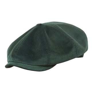 Dark green corduroy vintage newsboy cap