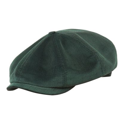 Dark green corduroy vintage newsboy cap