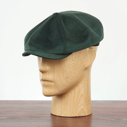 Dark green corduroy vintage newsboy cap - Image 4