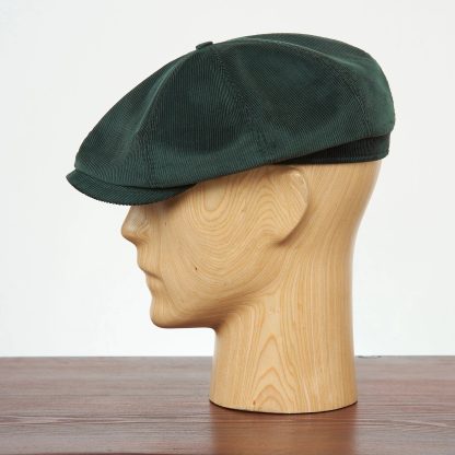 Dark green corduroy vintage newsboy cap - Image 2