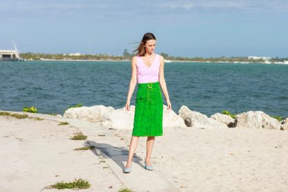 Green plaid high waist hip skirt - Image 8