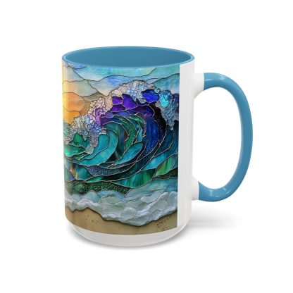 Stained glass sunrise ocean mug - Image 3