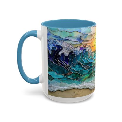 Stained glass sunrise ocean mug - Image 2