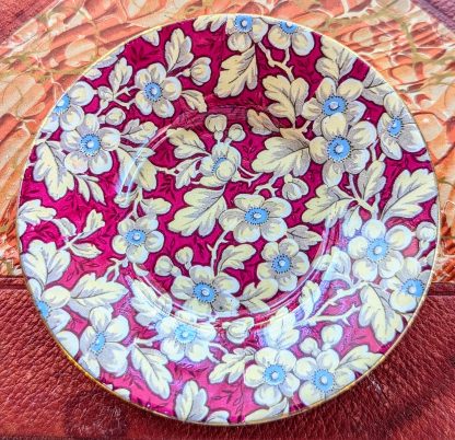 Rose-red floral gilded cup and saucer set - Image 2