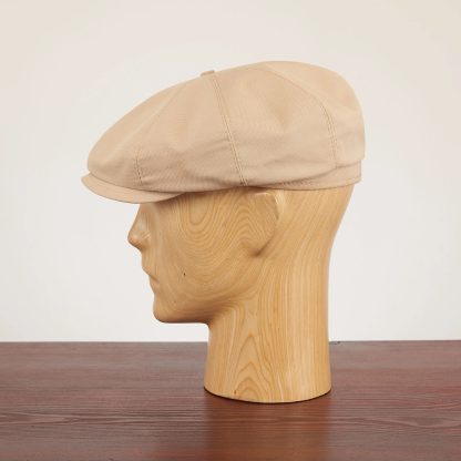 Vintage light khaki newsboy cap - Image 3