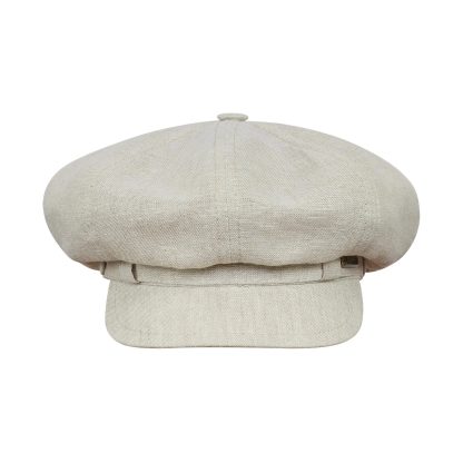 Literary light beige linen retro newsboy cap - Image 8