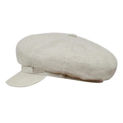 Literary light beige linen retro newsboy cap - Image 7