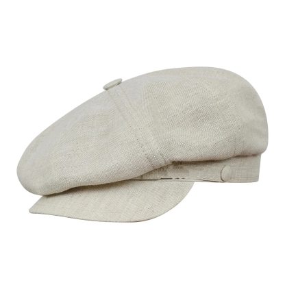 Literary light beige linen retro newsboy cap - Image 6