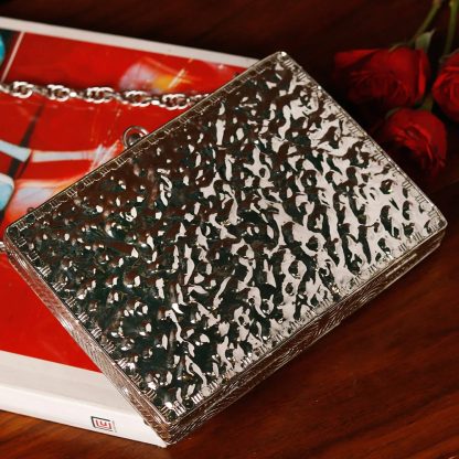 Vintage silver shell and pearl evening bag - Image 2