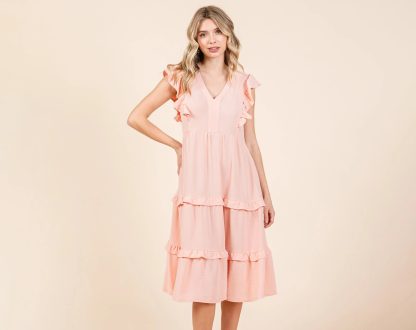Sweet and romantic V-neck ruffled cake dress - Image 3