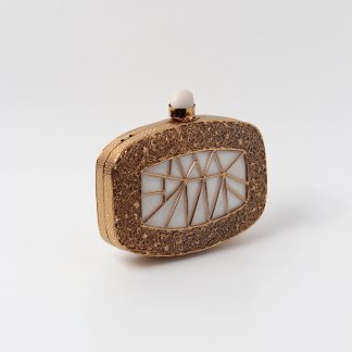 Vintage Gold Geometric Shell Evening Bag