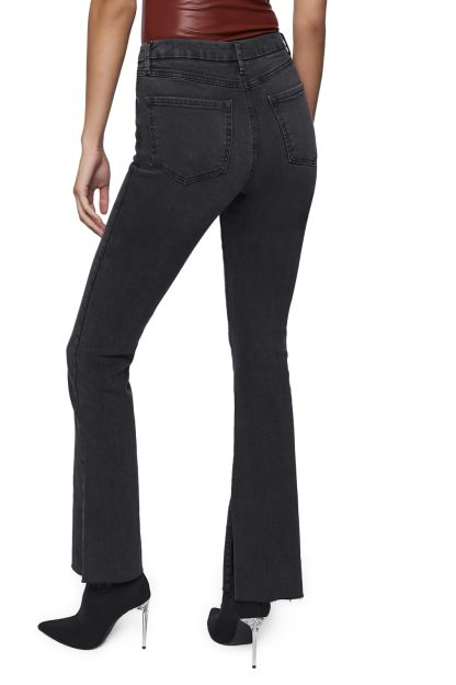Dark grey washed high waist bootcut jeans - Image 5