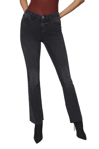 Dark grey washed high waist bootcut jeans - Image 4