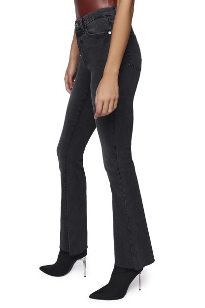 Dark grey washed high waist bootcut jeans - Image 2