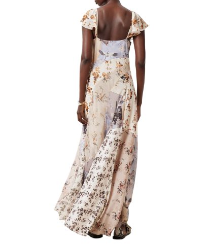 Floral Panel V-Neck Long Dress - Image 3