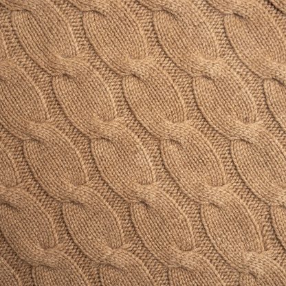 Camel cable-knit blend throw blanket - Image 4