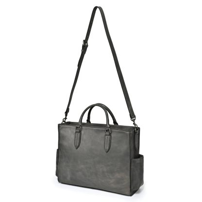 Vintage distressed leather men's briefcase - Image 10