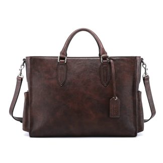 Vintage distressed leather men's briefcase