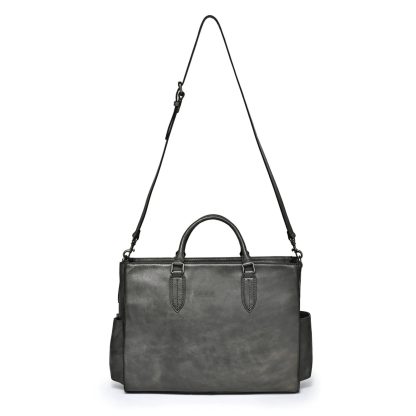 Vintage distressed leather men's briefcase - Image 6