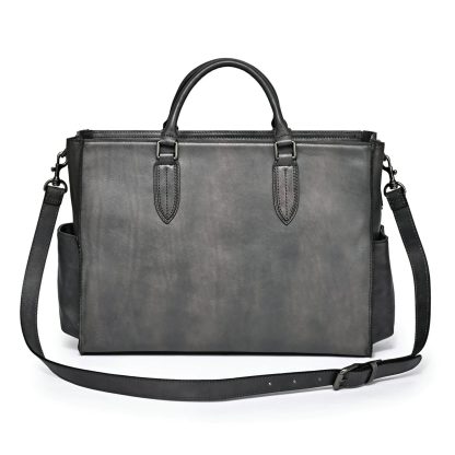 Vintage distressed leather men's briefcase - Image 3