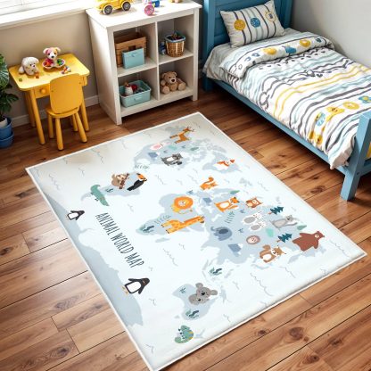 Animal World Map Children's Carpet - Image 2