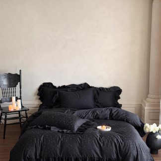 French dark light luxury ruffled bedding four-piece set
