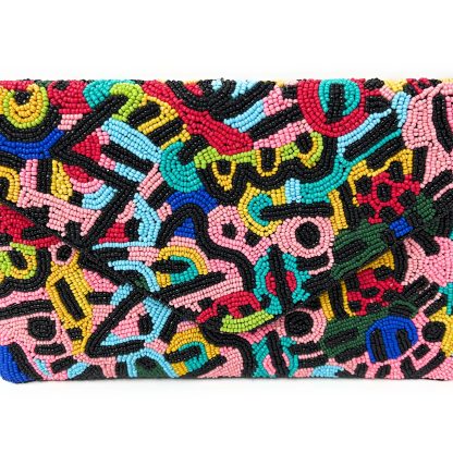 Artistic Graffiti Handmade Beaded Clutch - Image 6