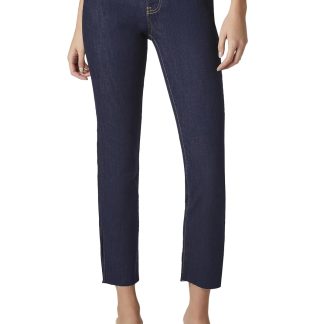 High-waisted slit straight-leg pants