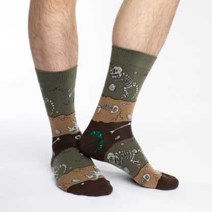 Dinosaur archaeology theme fun trendy socks