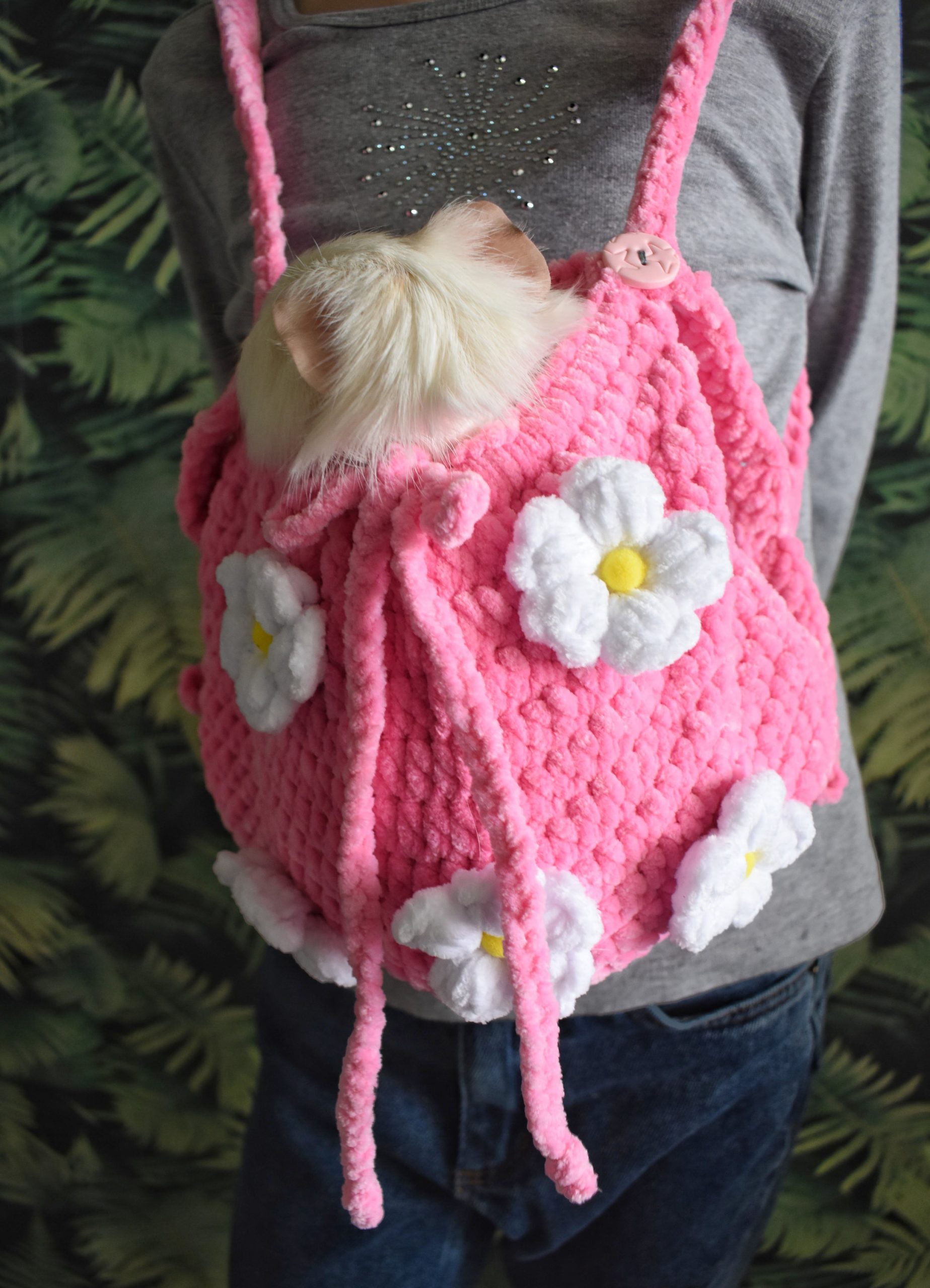 Spring Flower Knitted Pet Bag - Image 9