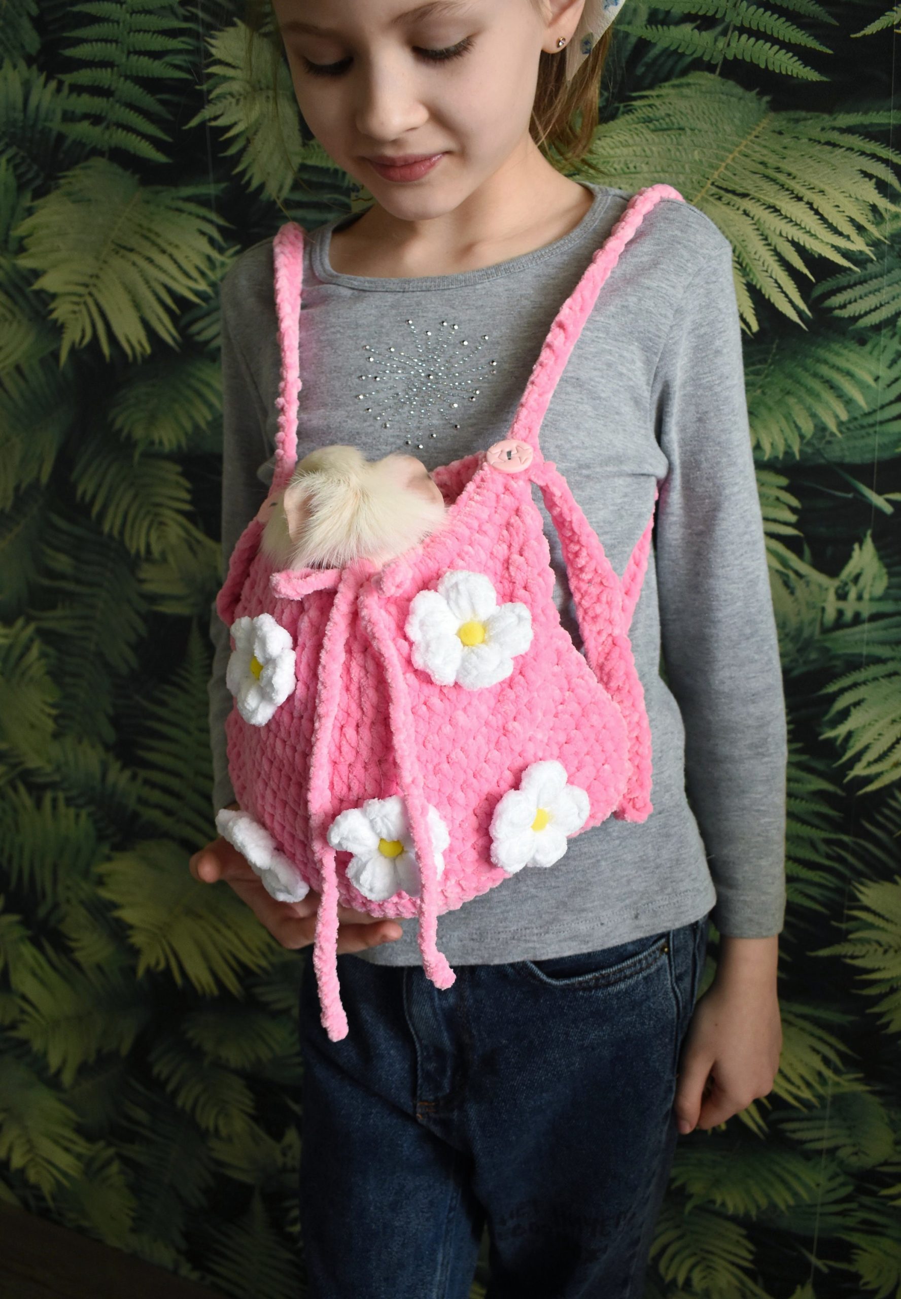 Spring Flower Knitted Pet Bag - Image 8