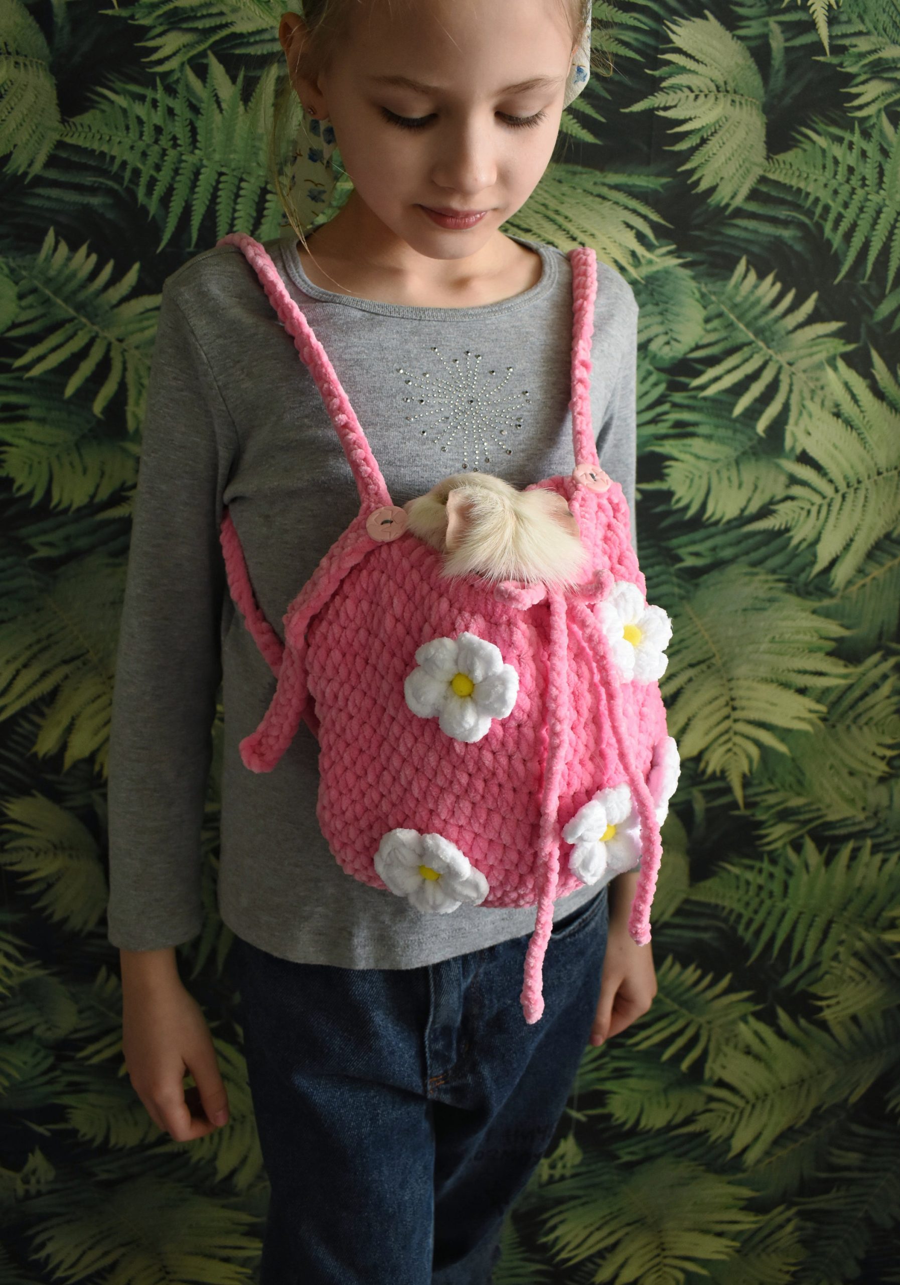 Spring Flower Knitted Pet Bag - Image 5