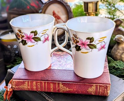 Hand-painted floral bone china mug - Image 10