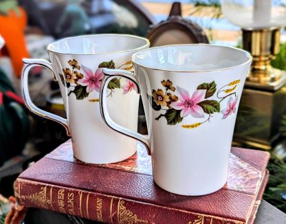 Hand-painted floral bone china mug - Image 9