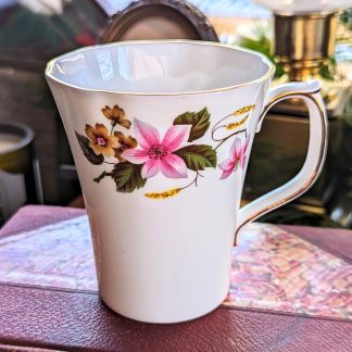 Hand-painted floral bone china mug