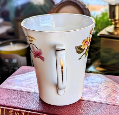 Hand-painted floral bone china mug - Image 3