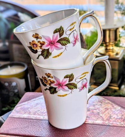 Hand-painted floral bone china mug - Image 2