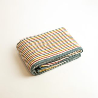 Rainbow striped blend throw blanket