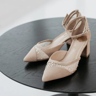 Soft yarn star diamond thick-heeled sandals